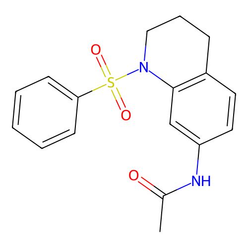 N-[1-(benzenesulfonyl)-3,4-dihydro-2H-quinolin-7-yl]acetamide structure
