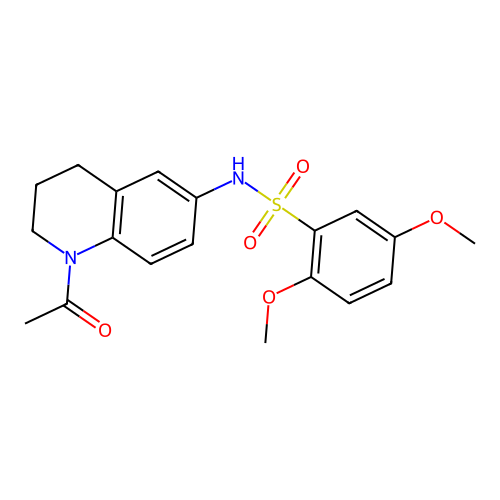 N-(1-acetyl-3,4-dihydro-2H-quinolin-6-yl)-2,5-dimethoxybenzenesulfonamide structure