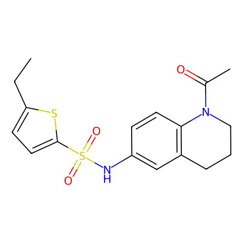 N-(1-acetyl-1,2,3,4-tetrahydroquinolin-6-yl)-5-ethylthiophene-2-sulfonamide structure