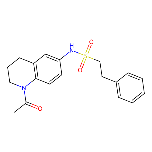 N-(1-acetyl-3,4-dihydro-2H-quinolin-6-yl)-2-phenylethanesulfonamide structure
