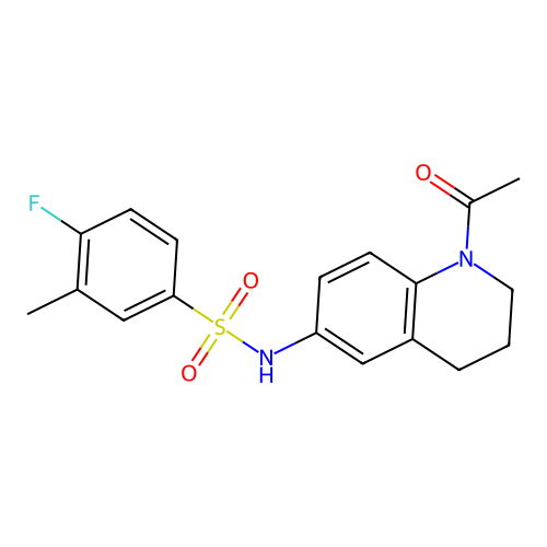 N-(1-acetyl-3,4-dihydro-2H-quinolin-6-yl)-4-fluoro-3-methylbenzenesulfonamide structure