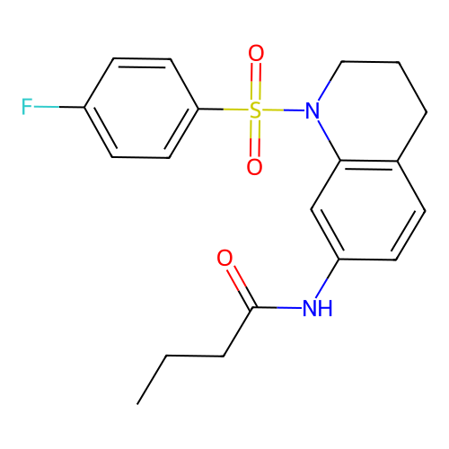 N-[1-(4-fluorophenyl)sulfonyl-3,4-dihydro-2H-quinolin-7-yl]butanamide structure