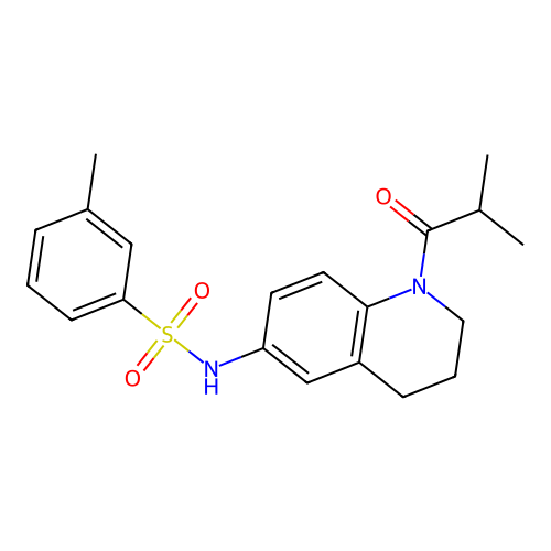 N-(1-isobutyryl-1,2,3,4-tetrahydroquinolin-6-yl)-3-methylbenzenesulfonamide structure