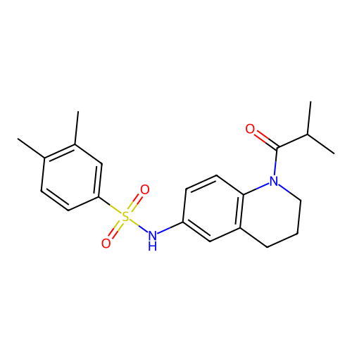 N-(1-isobutyryl-1,2,3,4-tetrahydroquinolin-6-yl)-3,4-dimethylbenzenesulfonamide structure
