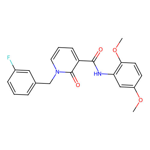 N-(2,5-dimethoxyphenyl)-1-[(3-fluorophenyl)methyl]-2-oxo-1,2-dihydropyridine-3-carboxamide structure