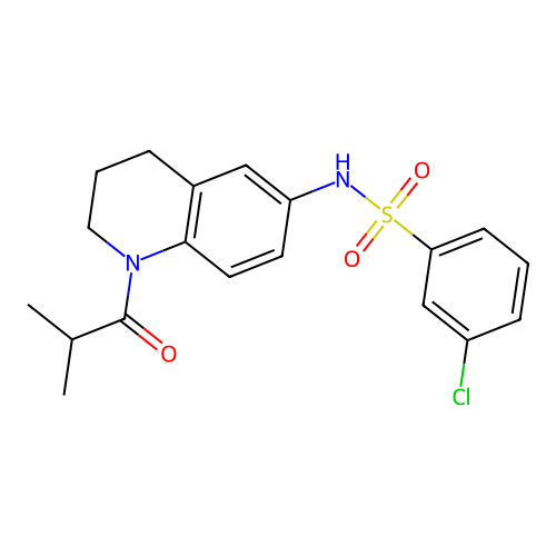 3-chloro-N-(1-isobutyryl-1,2,3,4-tetrahydroquinolin-6-yl)benzenesulfonamide structure