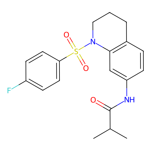 N-(1-((4-fluorophenyl)sulfonyl)-1,2,3,4-tetrahydroquinolin-7-yl)isobutyramide structure