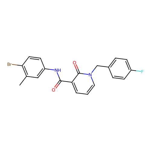 N-(4-bromo-3-methylphenyl)-1-[(4-fluorophenyl)methyl]-2-oxo-1,2-dihydropyridine-3-carboxamide structure