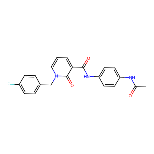 N-(4-acetamidophenyl)-1-(4-fluorobenzyl)-2-oxo-1,2-dihydropyridine-3-carboxamide structure