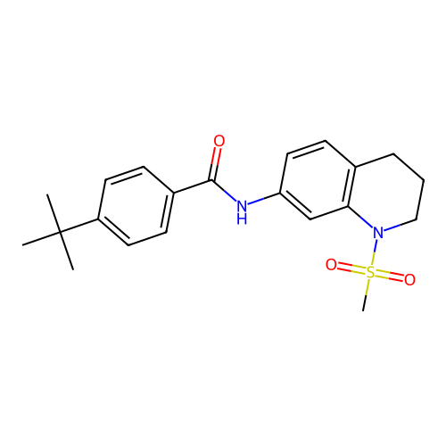 4-tert-butyl-N-(1-methylsulfonyl-3,4-dihydro-2H-quinolin-7-yl)benzamide structure