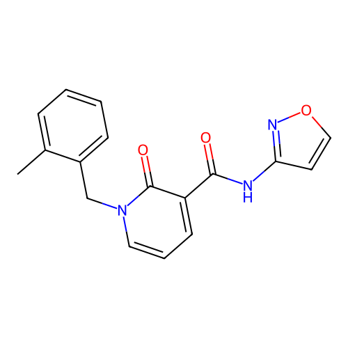 N-(isoxazol-3-yl)-1-(2-methylbenzyl)-2-oxo-1,2-dihydropyridine-3-carboxamide structure