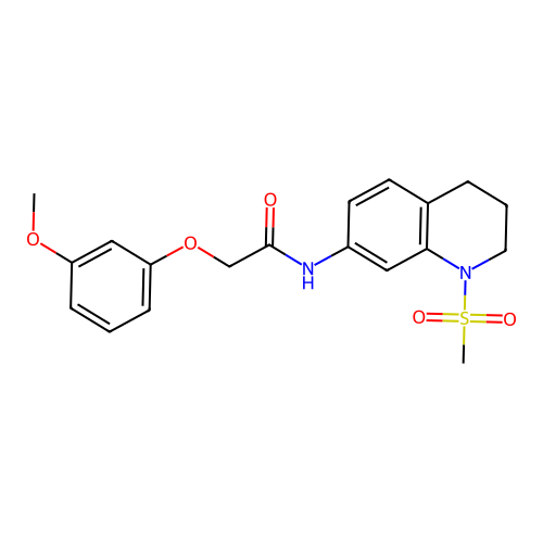 2-(3-methoxyphenoxy)-N-(1-methylsulfonyl-3,4-dihydro-2H-quinolin-7-yl)acetamide structure