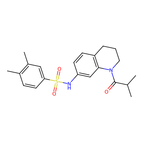 N-(1-isobutyryl-1,2,3,4-tetrahydroquinolin-7-yl)-3,4-dimethylbenzenesulfonamide structure