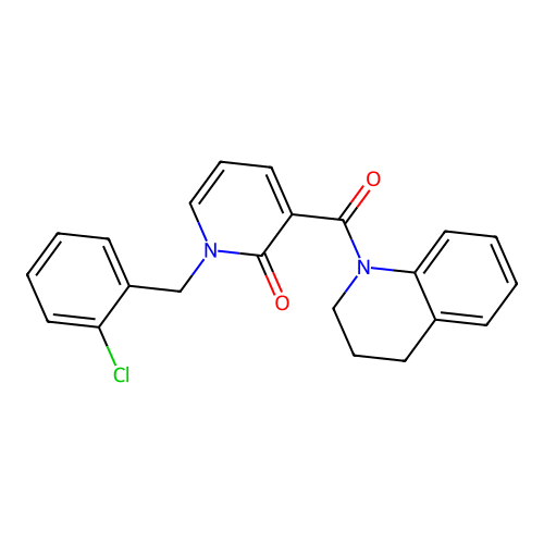 1-(2-chlorobenzyl)-3-(3,4-dihydroquinolin-1(2H)-ylcarbonyl)pyridin-2(1H)-one structure