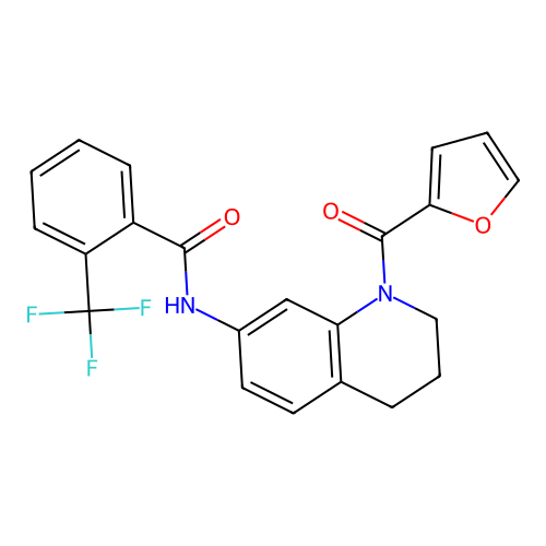 N-[1-(furan-2-carbonyl)-1,2,3,4-tetrahydroquinolin-7-yl]-2-(trifluoromethyl)benzamide structure