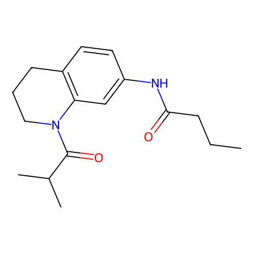 N-[1-(2-methylpropanoyl)-3,4-dihydro-2H-quinolin-7-yl]butanamide structure