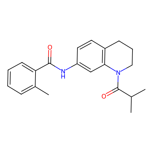 N-(1-isobutyryl-1,2,3,4-tetrahydroquinolin-7-yl)-2-methylbenzamide structure