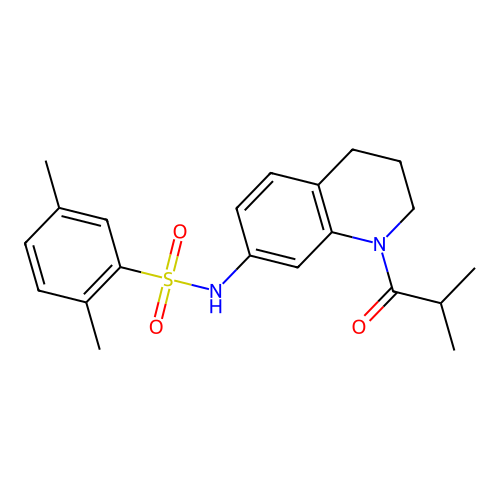 N-(1-isobutyryl-1,2,3,4-tetrahydroquinolin-7-yl)-2,5-dimethylbenzenesulfonamide structure