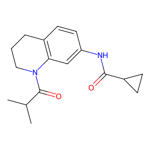 N-(1-isobutyryl-1,2,3,4-tetrahydroquinolin-7-yl)cyclopropanecarboxamide structure