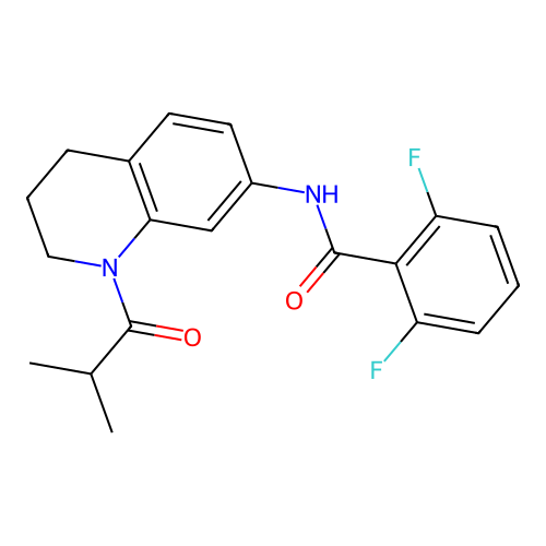 2,6-difluoro-N-(1-isobutyryl-1,2,3,4-tetrahydroquinolin-7-yl)benzamide structure