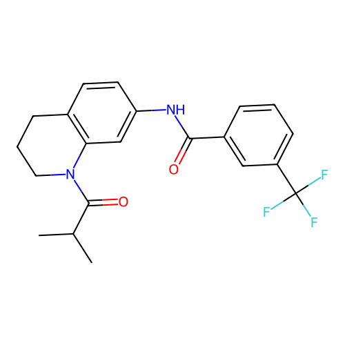 N-(1-isobutyryl-1,2,3,4-tetrahydroquinolin-7-yl)-3-(trifluoromethyl)benzamide structure
