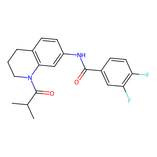 3,4-difluoro-N-(1-isobutyryl-1,2,3,4-tetrahydroquinolin-7-yl)benzamide structure