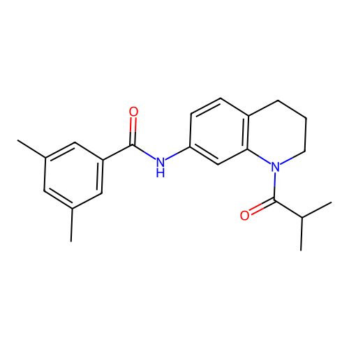 N-(1-isobutyryl-1,2,3,4-tetrahydroquinolin-7-yl)-3,5-dimethylbenzamide structure