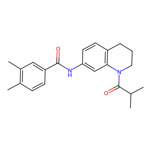 N-(1-isobutyryl-1,2,3,4-tetrahydroquinolin-7-yl)-3,4-dimethylbenzamide structure