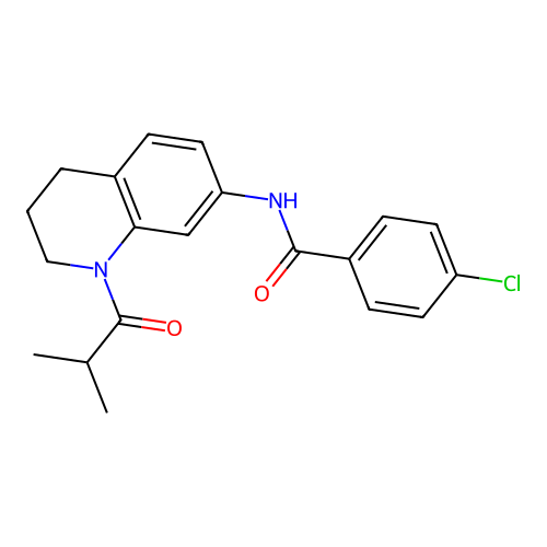 4-chloro-N-(1-isobutyryl-1,2,3,4-tetrahydroquinolin-7-yl)benzamide structure