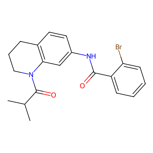 2-bromo-N-(1-isobutyryl-1,2,3,4-tetrahydroquinolin-7-yl)benzamide structure