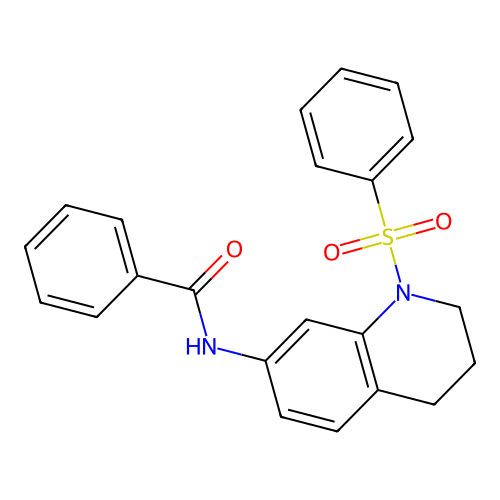 N-[1-(benzenesulfonyl)-3,4-dihydro-2H-quinolin-7-yl]benzamide structure