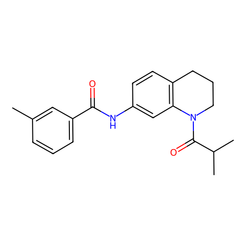 N-(1-isobutyryl-1,2,3,4-tetrahydroquinolin-7-yl)-3-methylbenzamide structure