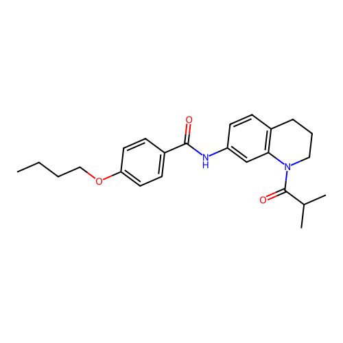 4-butoxy-N-(1-isobutyryl-1,2,3,4-tetrahydroquinolin-7-yl)benzamide structure