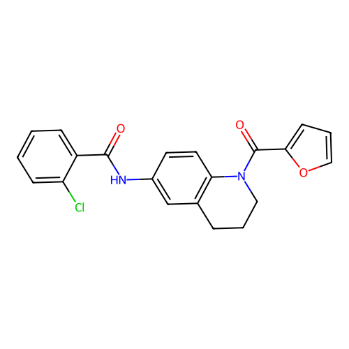 2-chloro-N-[1-(furan-2-carbonyl)-1,2,3,4-tetrahydroquinolin-6-yl]benzamide structure