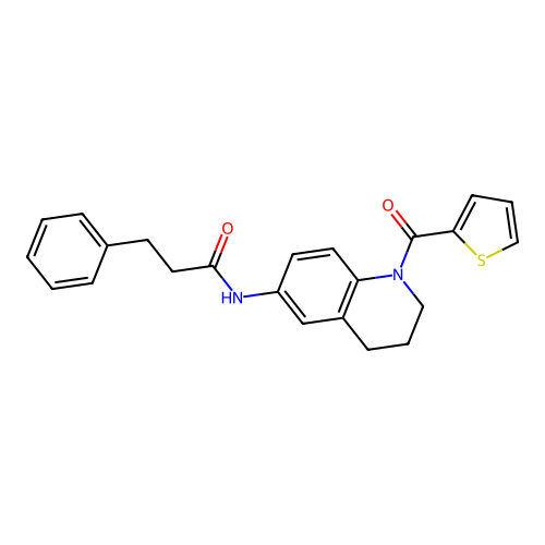 3-phenyl-N-[1-(thiophene-2-carbonyl)-1,2,3,4-tetrahydroquinolin-6-yl]propanamide structure