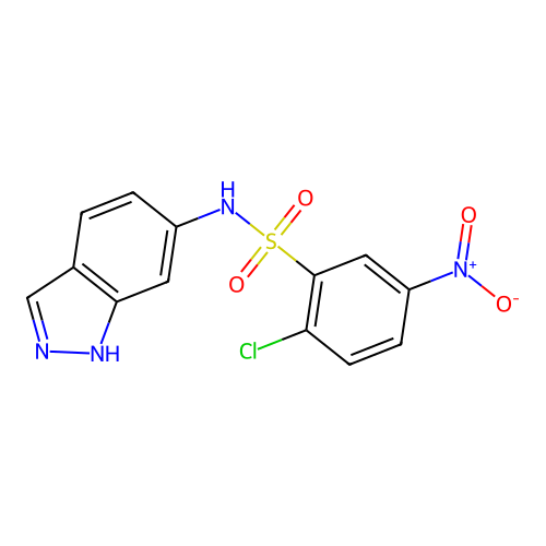 2-chloro-N-(1H-indazol-6-yl)-5-nitrobenzenesulfonamide structure