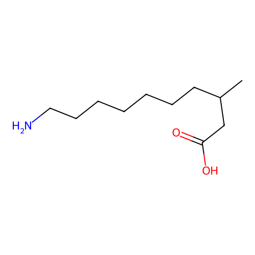 10-Amino-3-methyldecanoic acid hydrochloride structure