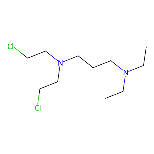 N',N'-bis(2-chloroethyl)-N,N-diethylpropane-1,3-diamine structure