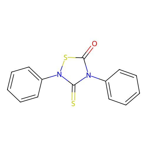 1,2,4-Thiadiazolidin-5-one, 2,4-diphenyl-3-thioxo- structure
