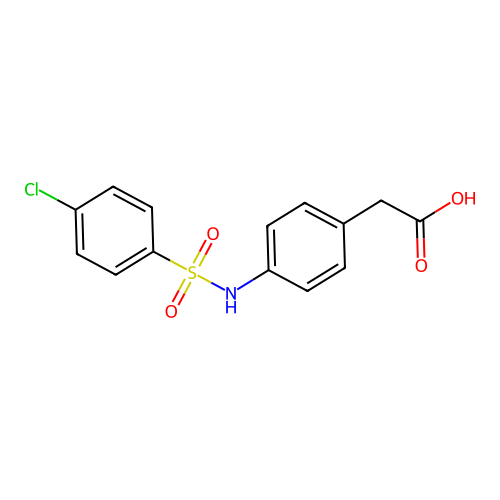 (4-{[(4-Chlorophenyl)sulfonyl]amino}phenyl)acetic acid structure