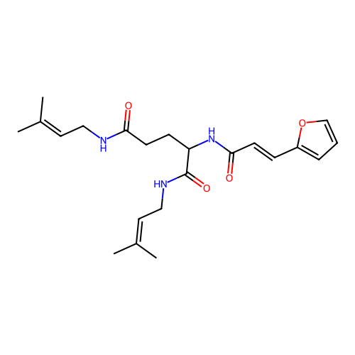 (+-)-N,N'-Bis(3-methyl-2-butenyl)-2-((3-(2-furanyl)-1-oxo-2-propenyl)amino)pentanediamide structure