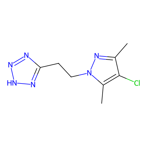 5-[2-(4-Chloro-3,5-dimethyl-pyrazol-1-yl)-ethyl]-2H-tetrazole structure