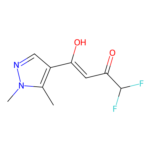 4-(1,5-Dimethylpyrazol-4-yl)-1,1-difluoro-4-hydroxybut-3-en-2-one structure
