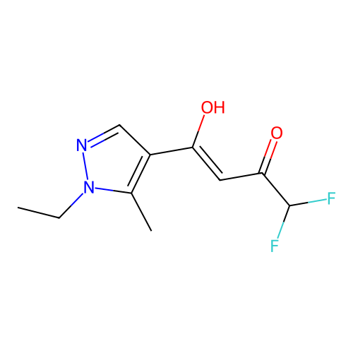 4-(1-Ethyl-5-methylpyrazol-4-yl)-1,1-difluoro-4-hydroxybut-3-en-2-one structure