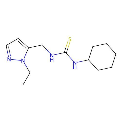 1-cyclohexyl-3-[(1-ethyl-1H-pyrazol-5-yl)methyl]thiourea structure