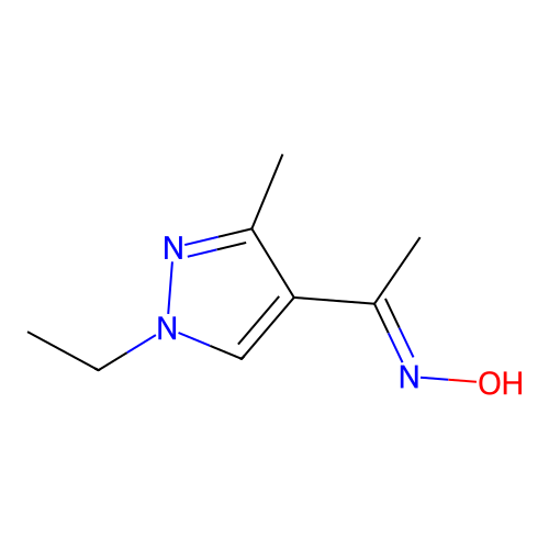 1-(1-Ethyl-3-methylpyrazol-4-yl)-1-(hydroxyimino)ethane structure