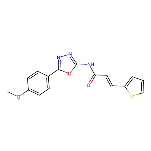 (E)-N-(5-(4-methoxyphenyl)-1,3,4-oxadiazol-2-yl)-3-(thiophen-2-yl)acrylamide structure
