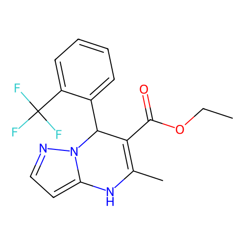 6-Ethoxycarbonyl-5-methyl-7-(2-trifluoromethylphenyl)-4,7-dihydropyrazolo(1,5-a)pyrimidine structure