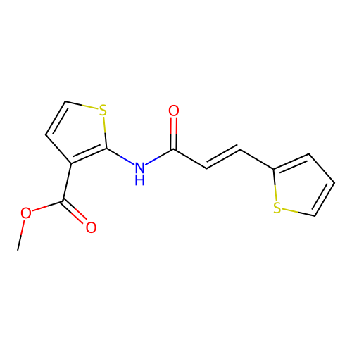 methyl 2-[(2E)-3-(thiophen-2-yl)prop-2-enamido]thiophene-3-carboxylate structure