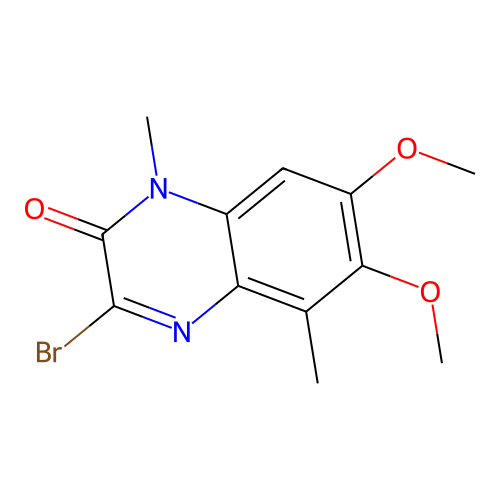 3-bromomethyl-6,7-dimethoxy-1-methyl-2(1H)-quinoxalinone structure